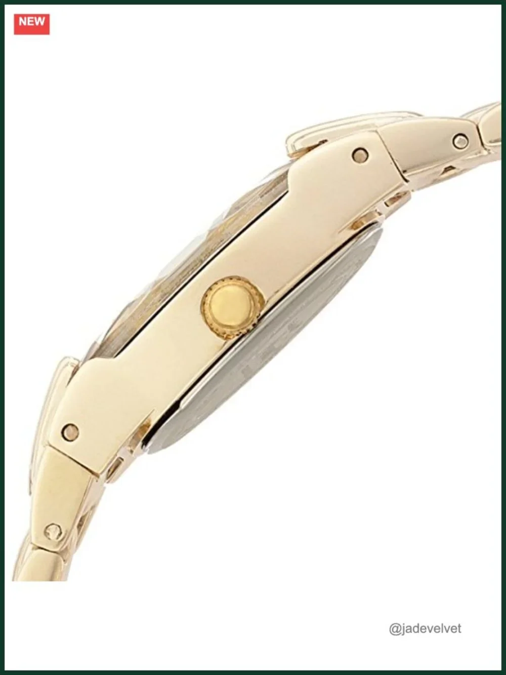 Oval Faceted Crystal Bracelet Watch Analog Quartz Gold